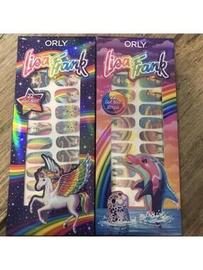 Lisa Frank Gel Nail Wraps ORLY 2021 New Pack Of 2. Skyo And‎ Dancing Dolphins